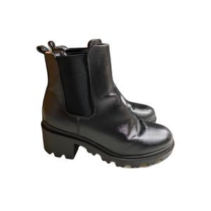 French Connection Vegan Leather Black Boots (FC-JANE)